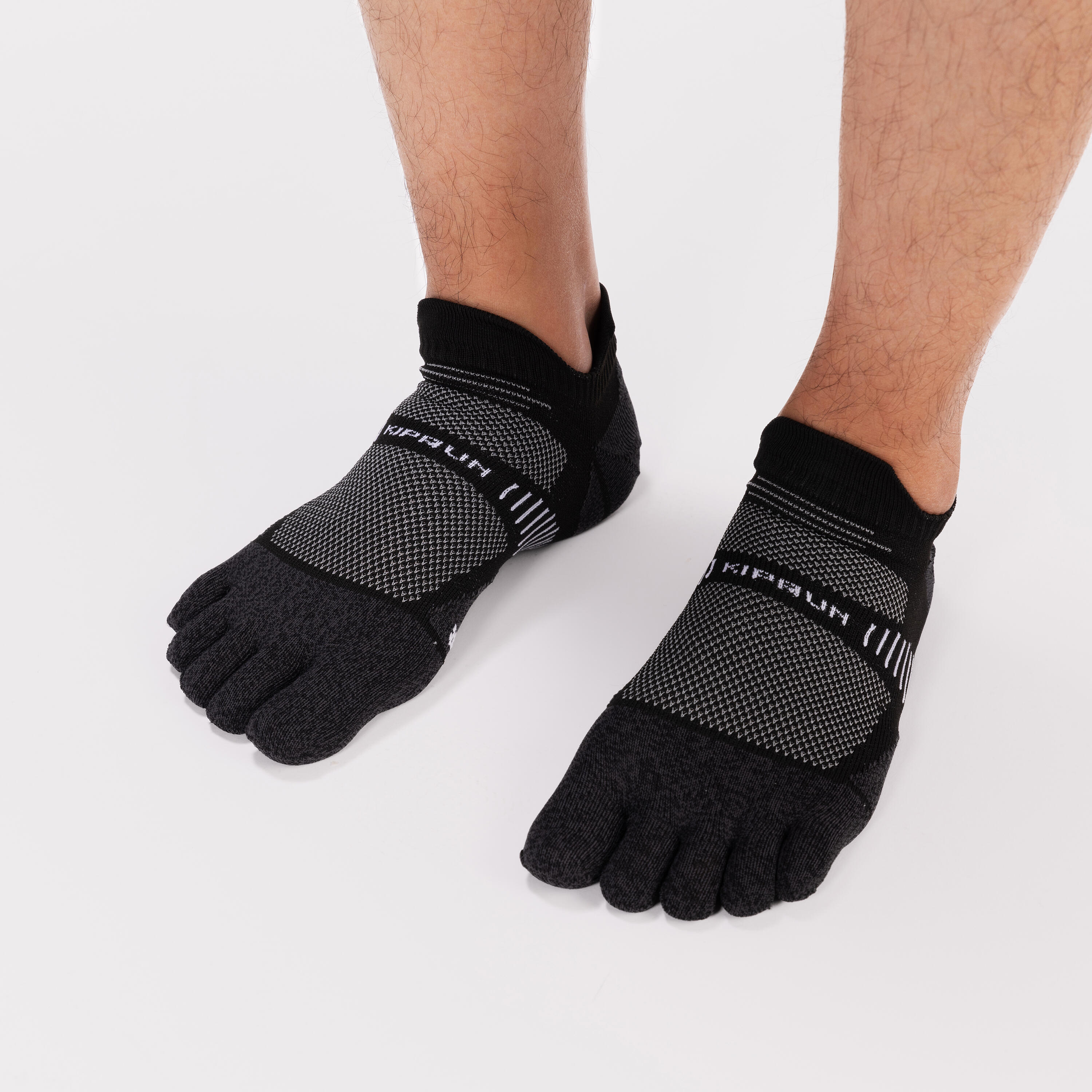 Chaussettes de running KIPRUN run900 5 orteils fines invisibles noires 7/8