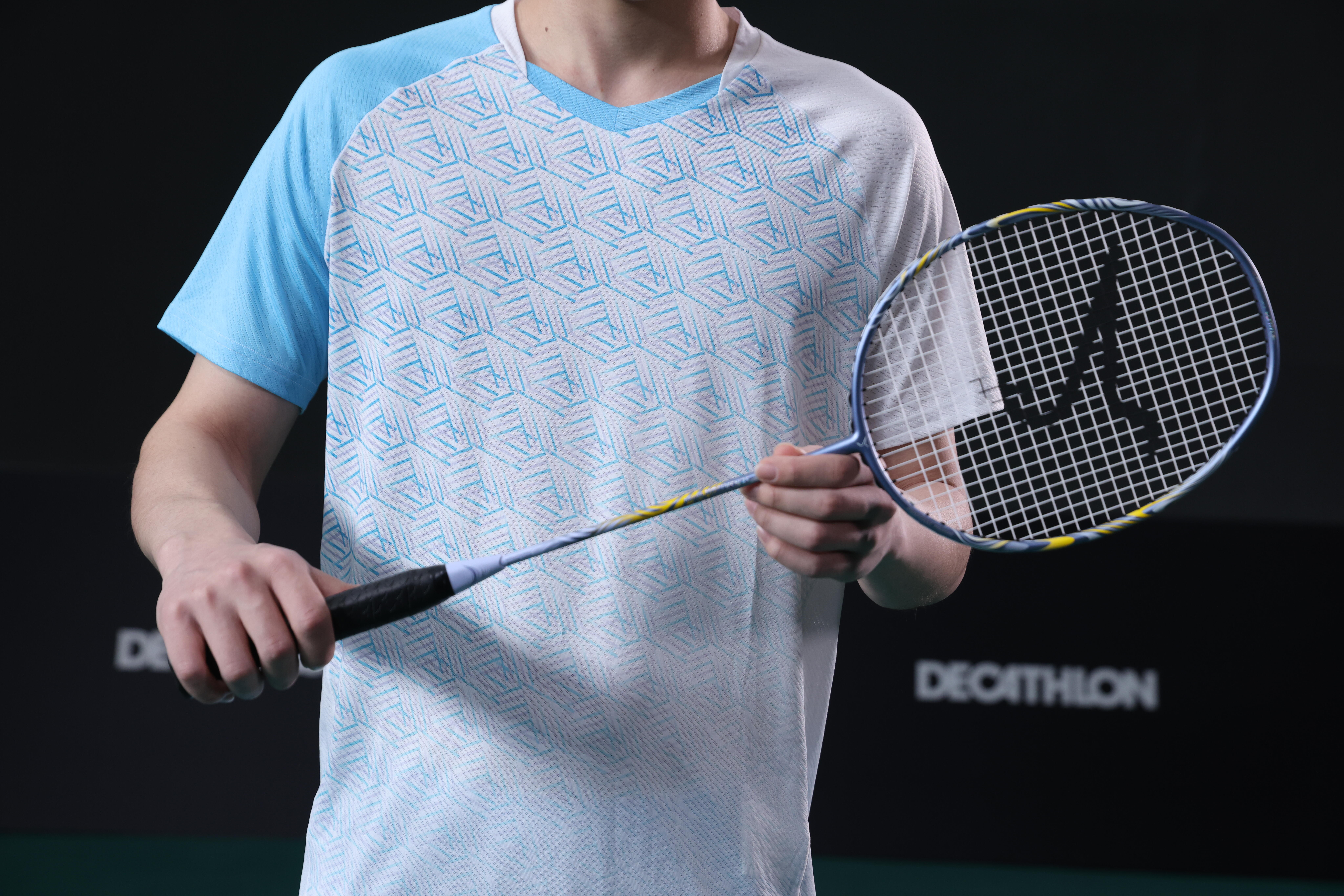 Badminton adult racket br sensation 960 blue yellow - KUIKMA