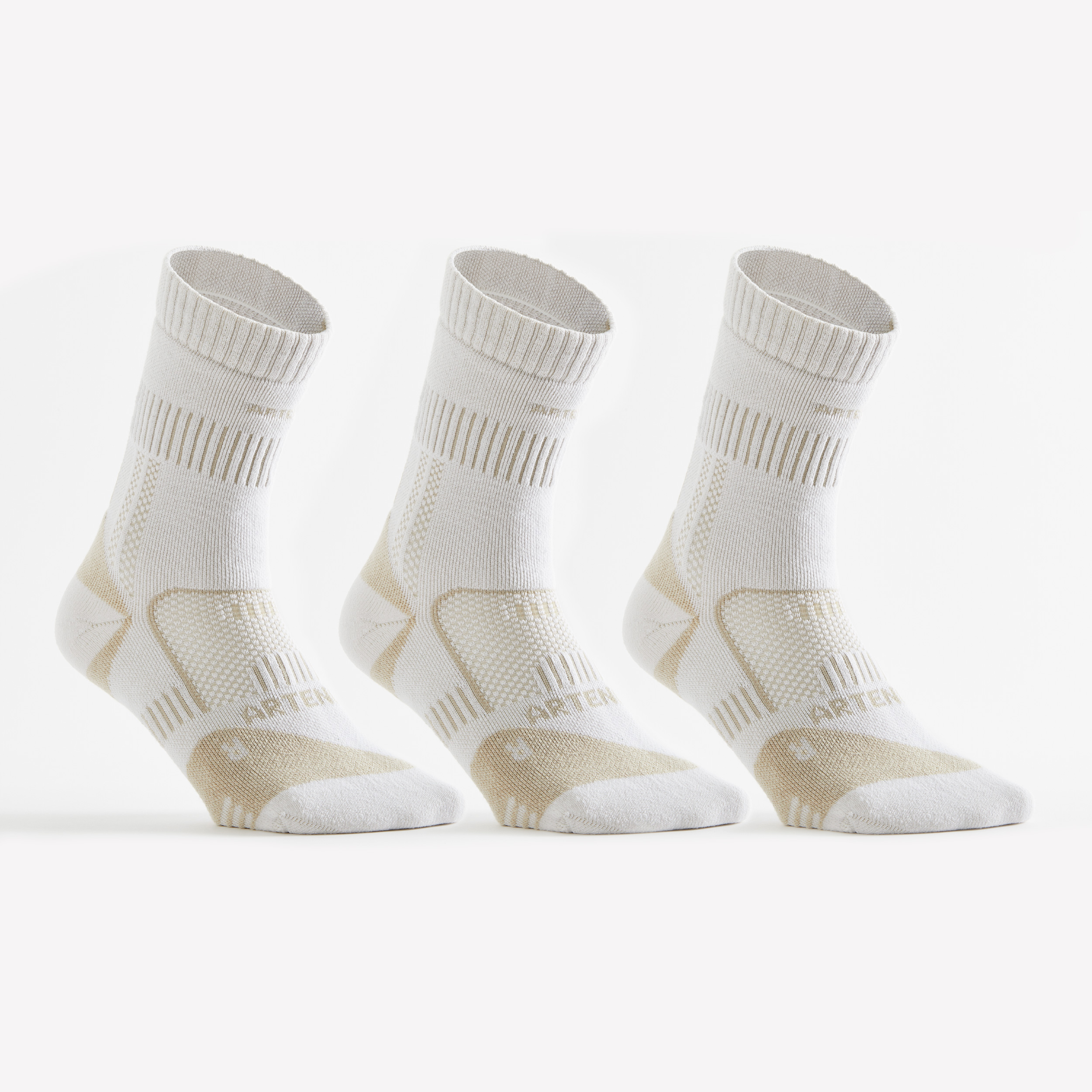 Chaussettes tennis coton hautes gael monfils - rs 900 blanc cassé lot de 3 - Tennis - Artengo- Clubs - Entreprises - Collectivités - Associations