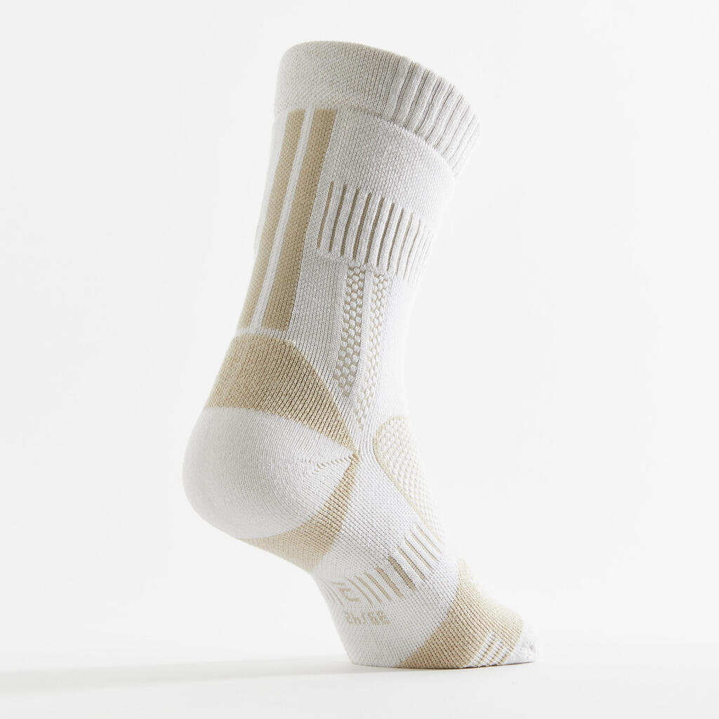 Chaussettes tennis coton hautes Gael Monfils - RS 900 blanc cassé lot de 3