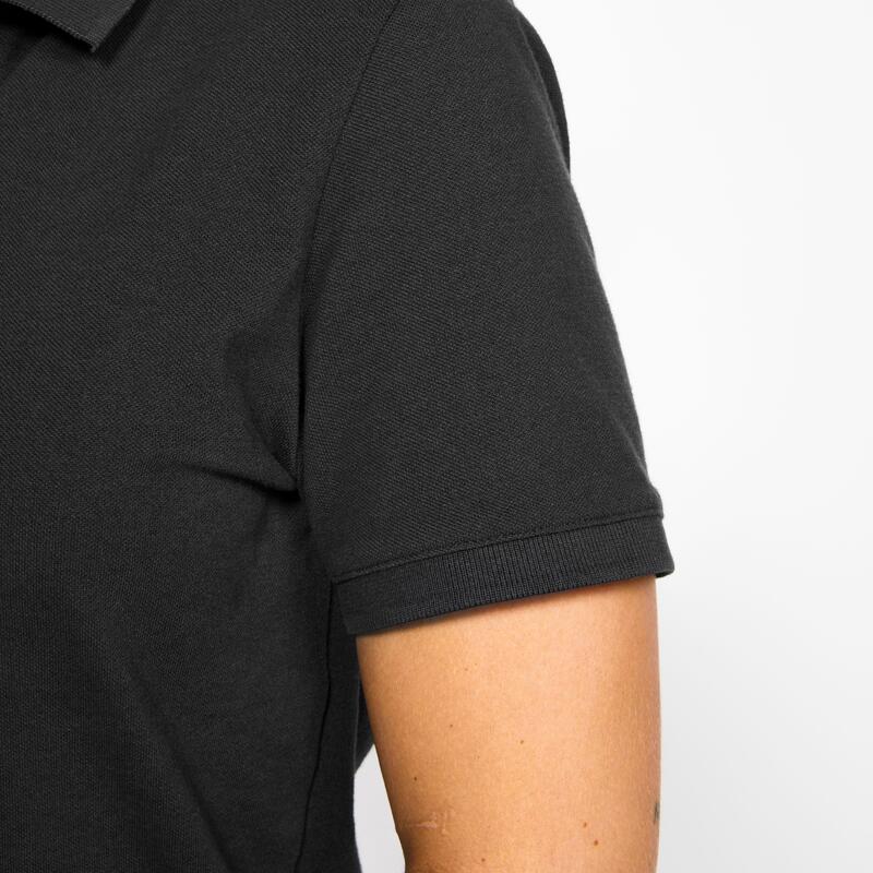 Damen Golf Poloshirt kurzarm Baumwolle - MW500 schwarz 