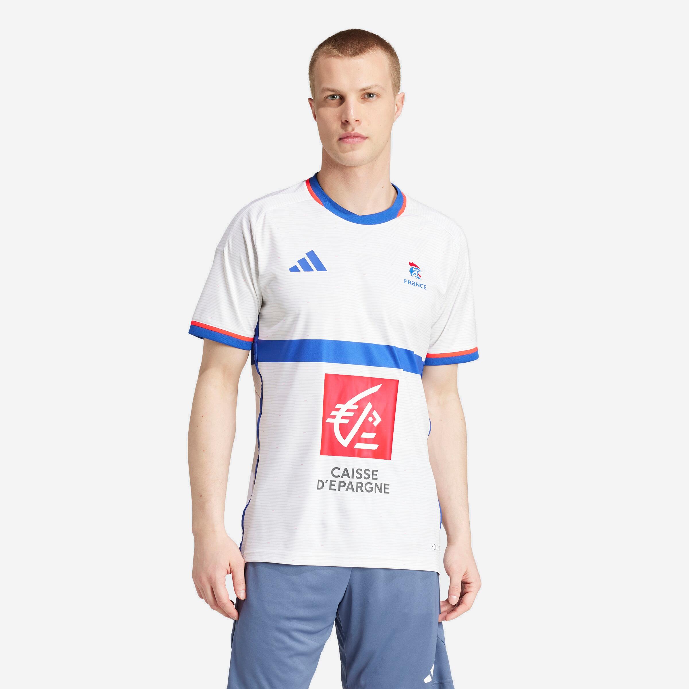Adidas - Maillot Handball France Extérieur 2024 - Coupe Homme - Maillot Manches Courtes - Handball - - 40m - Decathlon