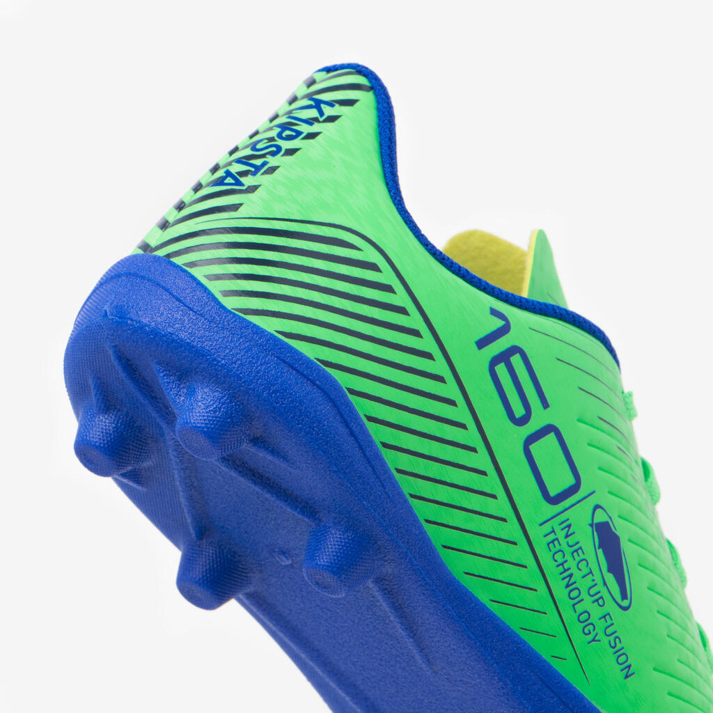 CHAUSSURES DE FOOTBALL ENFANT A LACETS 160 JR MG BLEU MARINE VERT