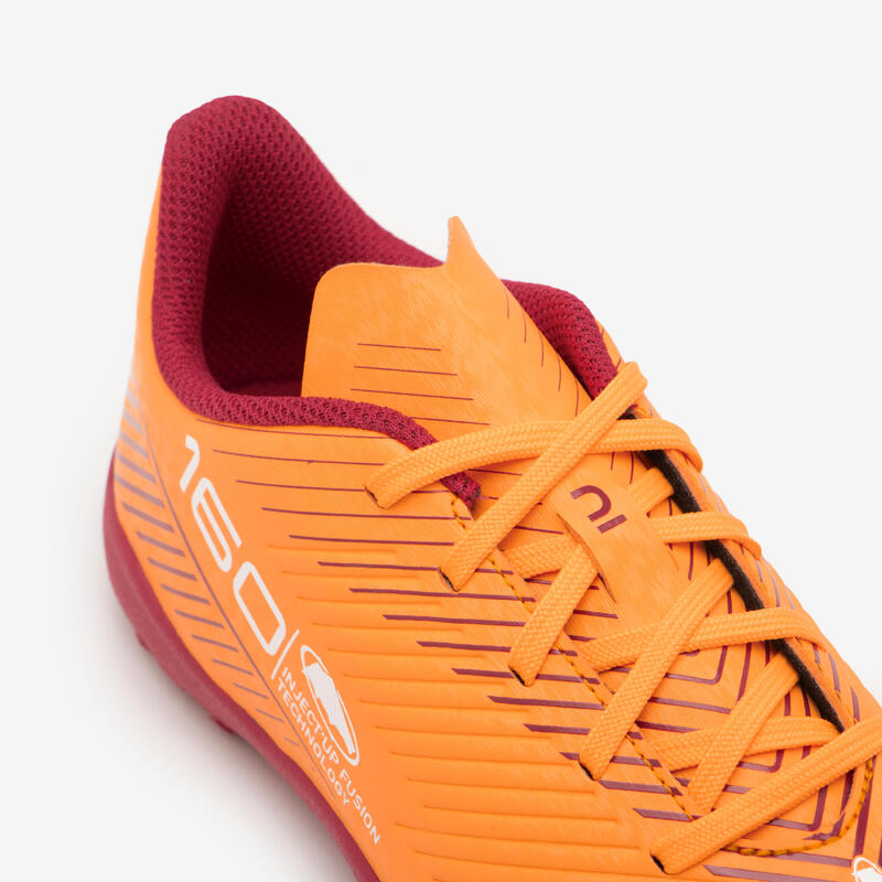 CHAUSSURES DE FOOTBALL ENFANT A LACETS 160 JR TURF .TF ORANGE