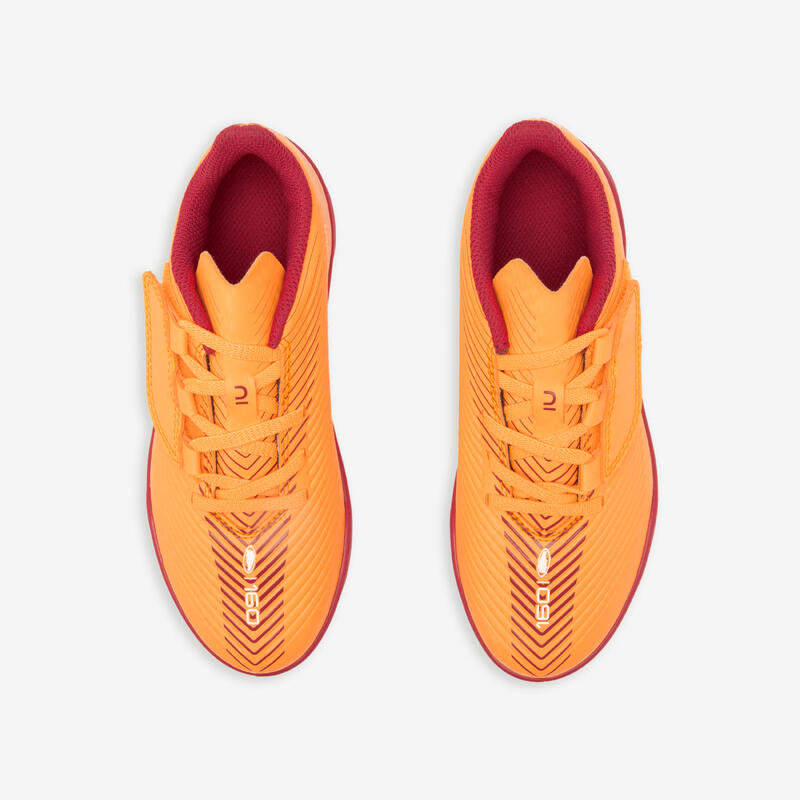 CHAUSSURES DE FOOTBALL ENFANT A SCRATCH 160 EASY TURF ORANGE