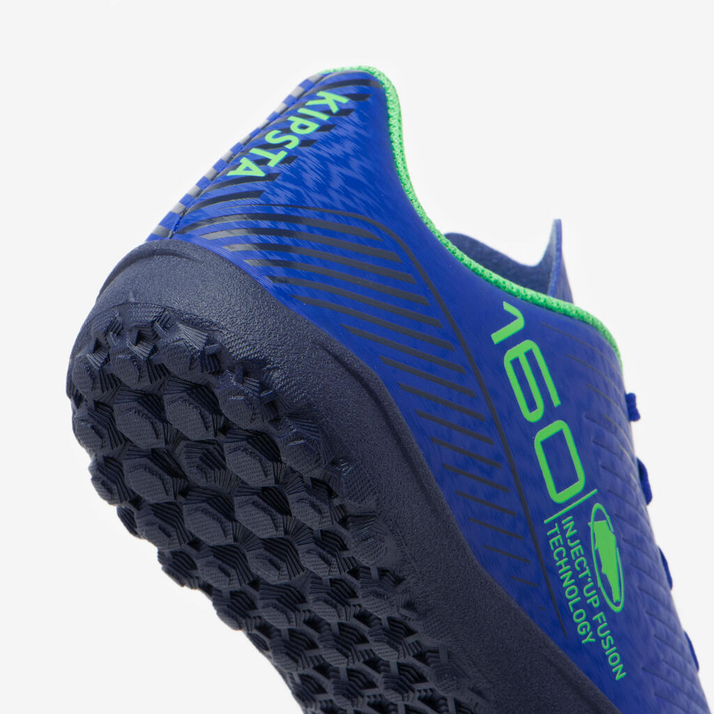 CHAUSSURES DE FOOTBALL ENFANT A LACETS 160 JR TURF .TF BLEU
