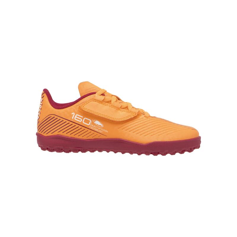 Kinder Fußball Multinockenschuhe mit Klettverschluss - 160 Easy Turf orange