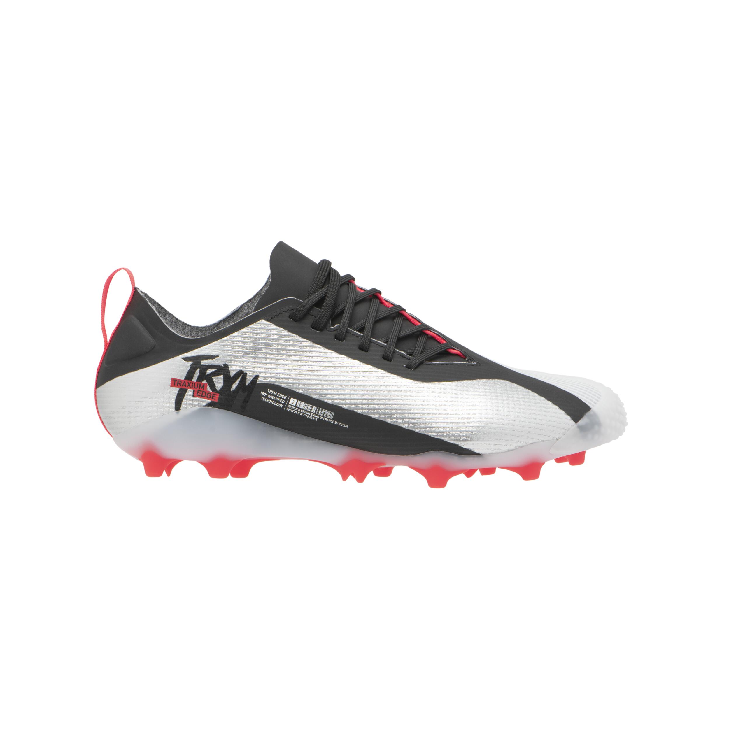 Chuteiras de futebol traxium edge ag/fg alumínio/laranja