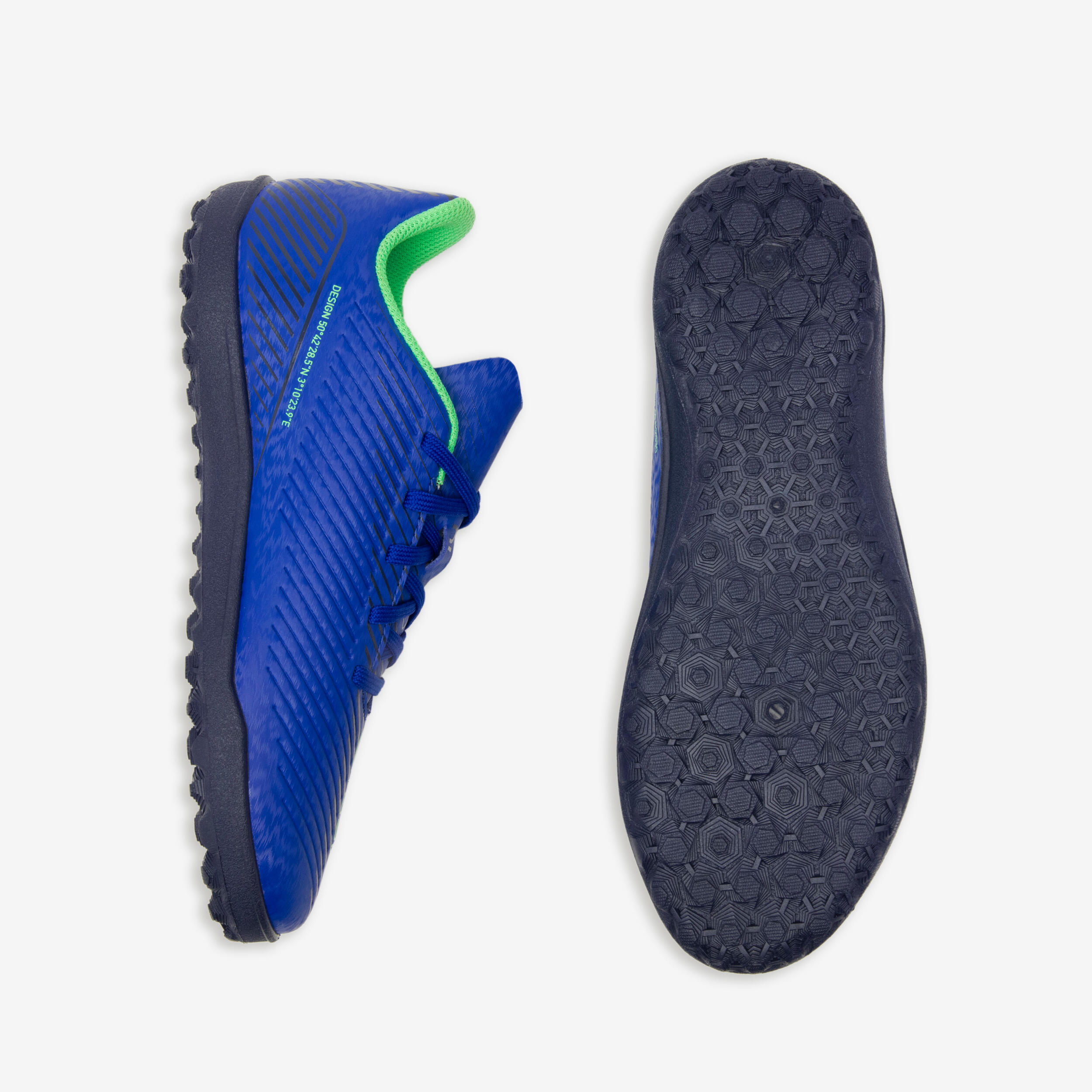 Chaussures de soccer à lacets enfant – 160 Turf - KIPSTA