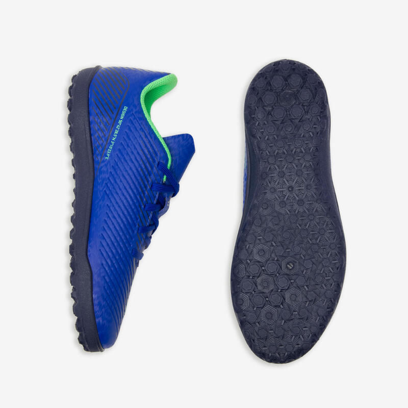 CHAUSSURES DE FOOTBALL ENFANT A LACETS 160 JR TURF .TF BLEU