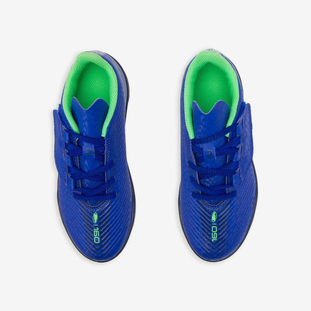 CHAUSSURES DE FOOTBALL ENFANT A SCRATCH 160 EASY TURF BLEU