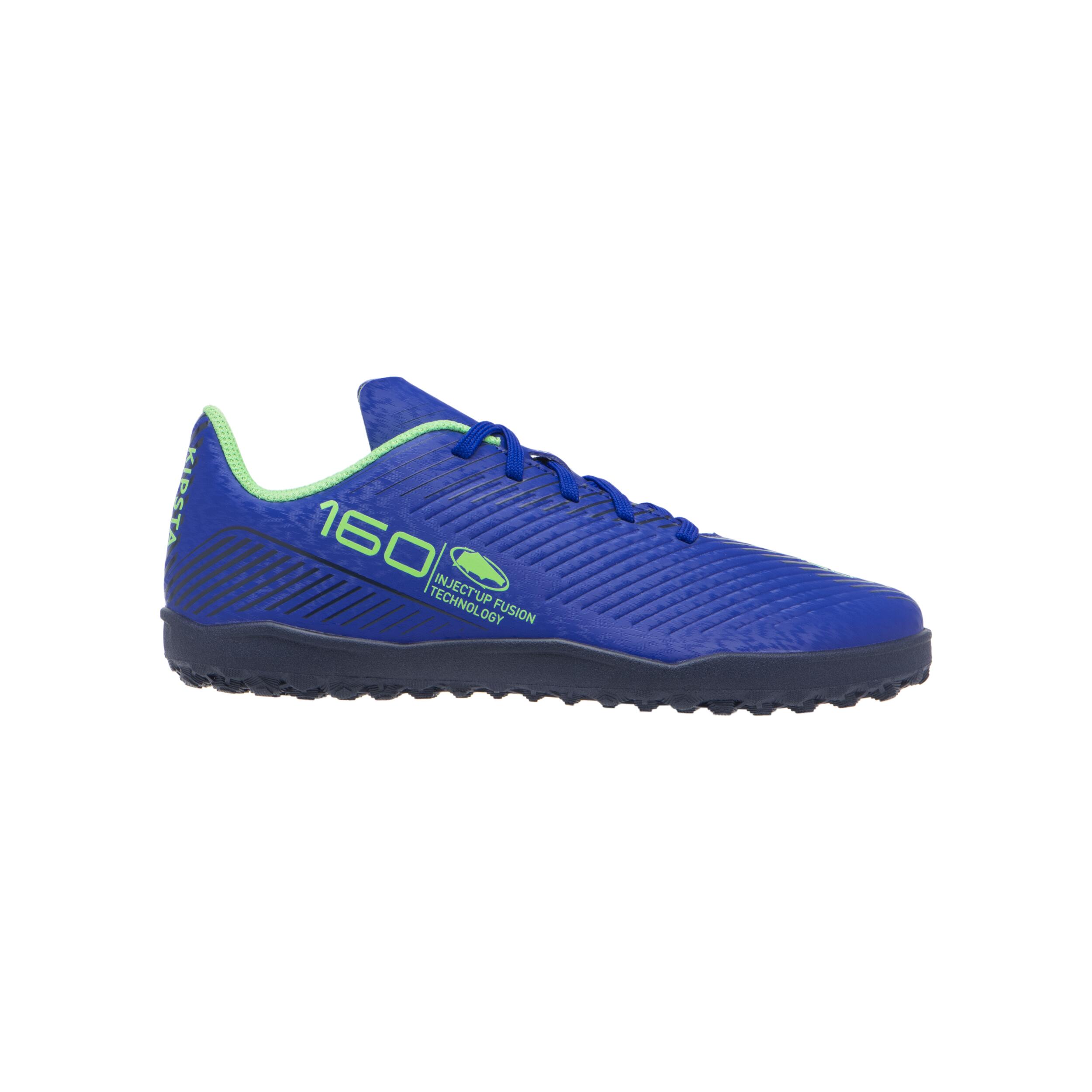 CHILDREN'S LACE-UP SOCCER SHOES 160 JR TURF .TF BLUE