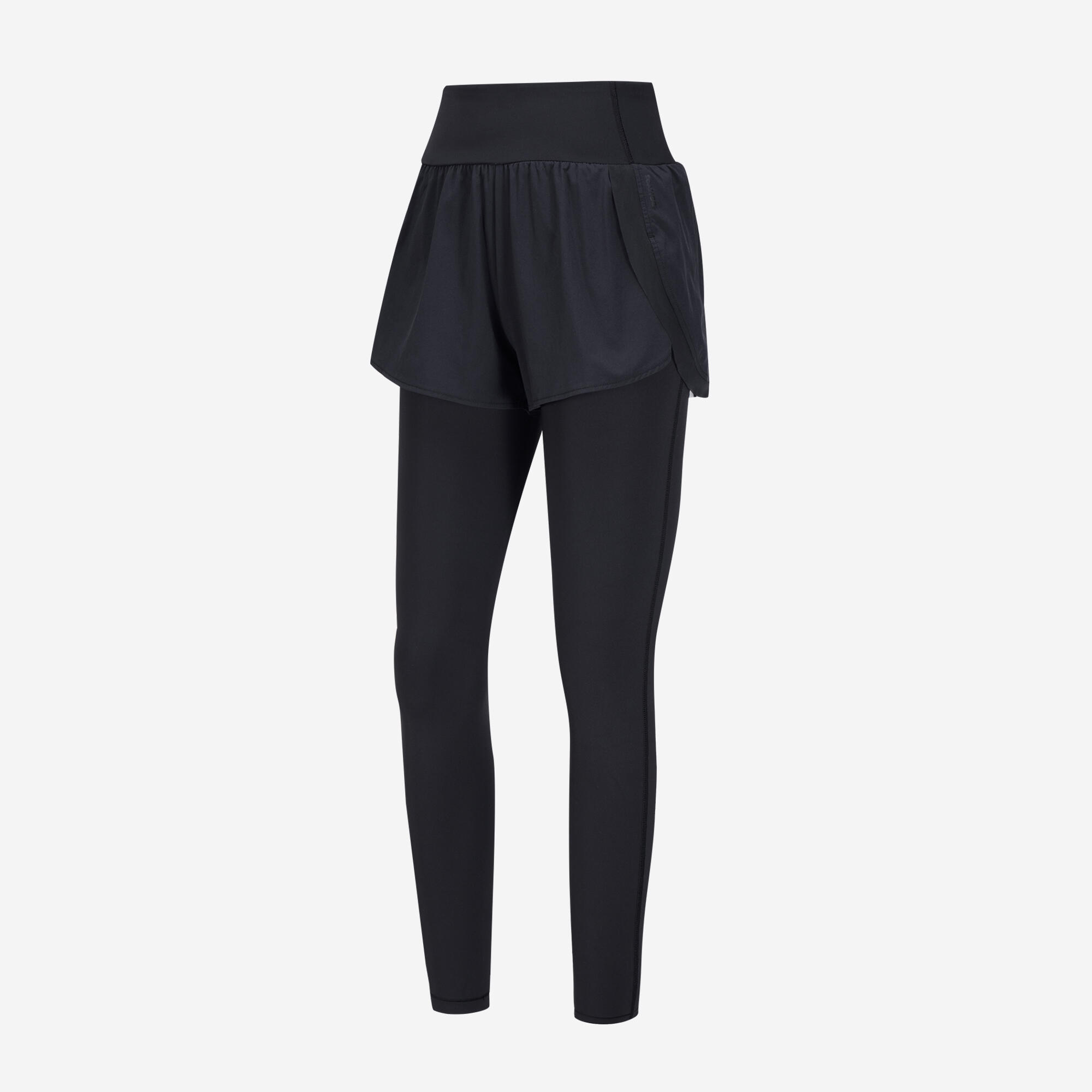 Women Training 2in1 Legging, FSL 520, Smoked Black