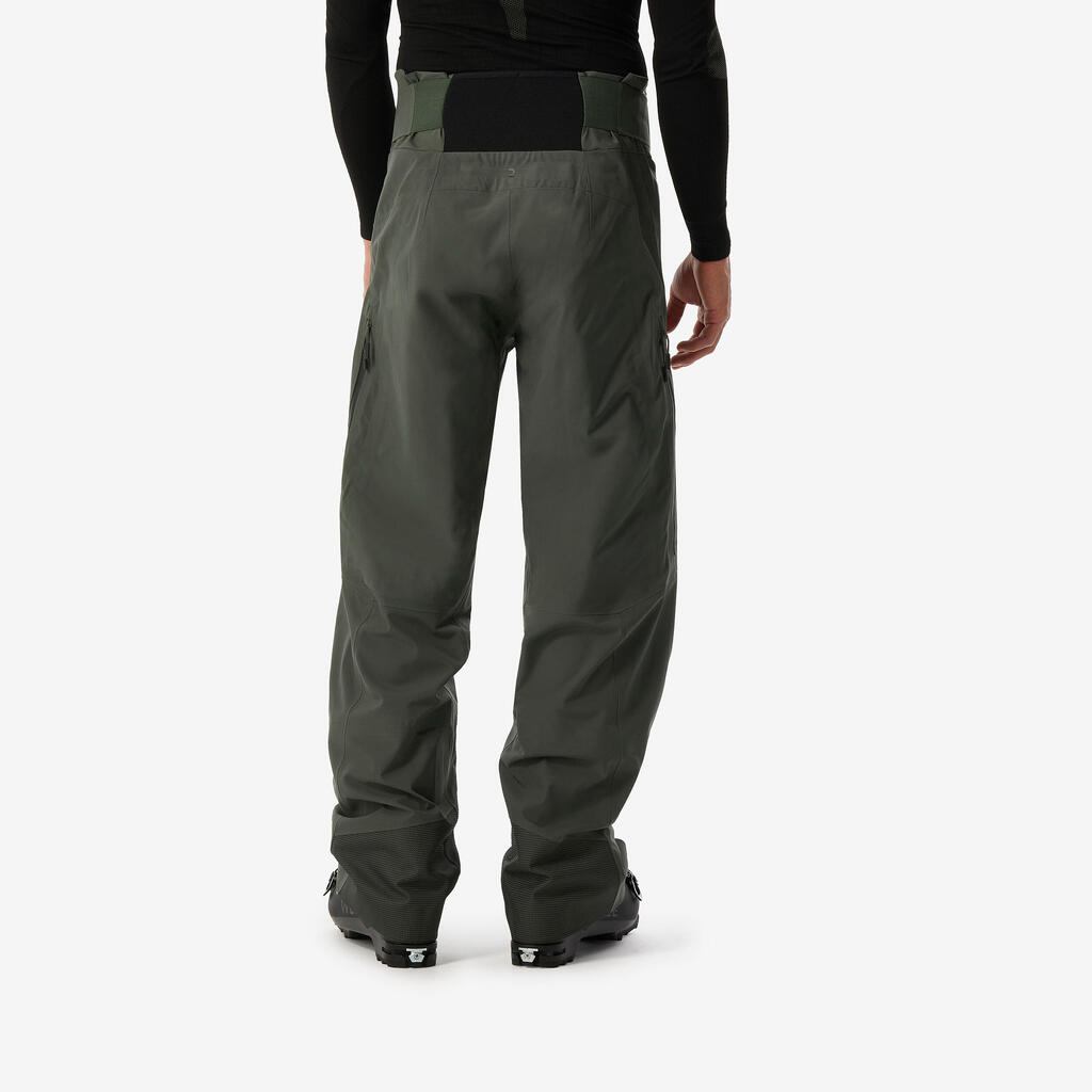 Men’s warm and waterproof ski trousers FR500 - Khaki