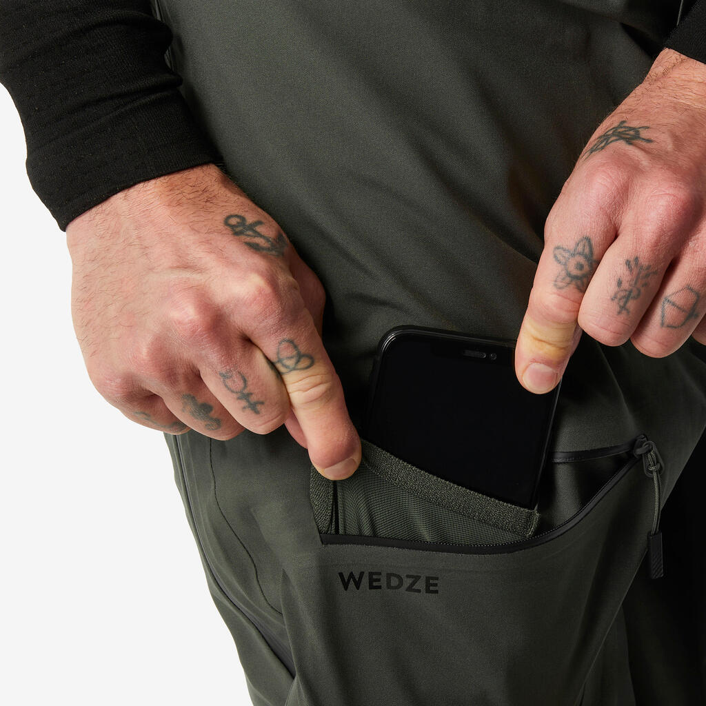 Tople i vodootporne pantalone za skijanje FR500 - muške
