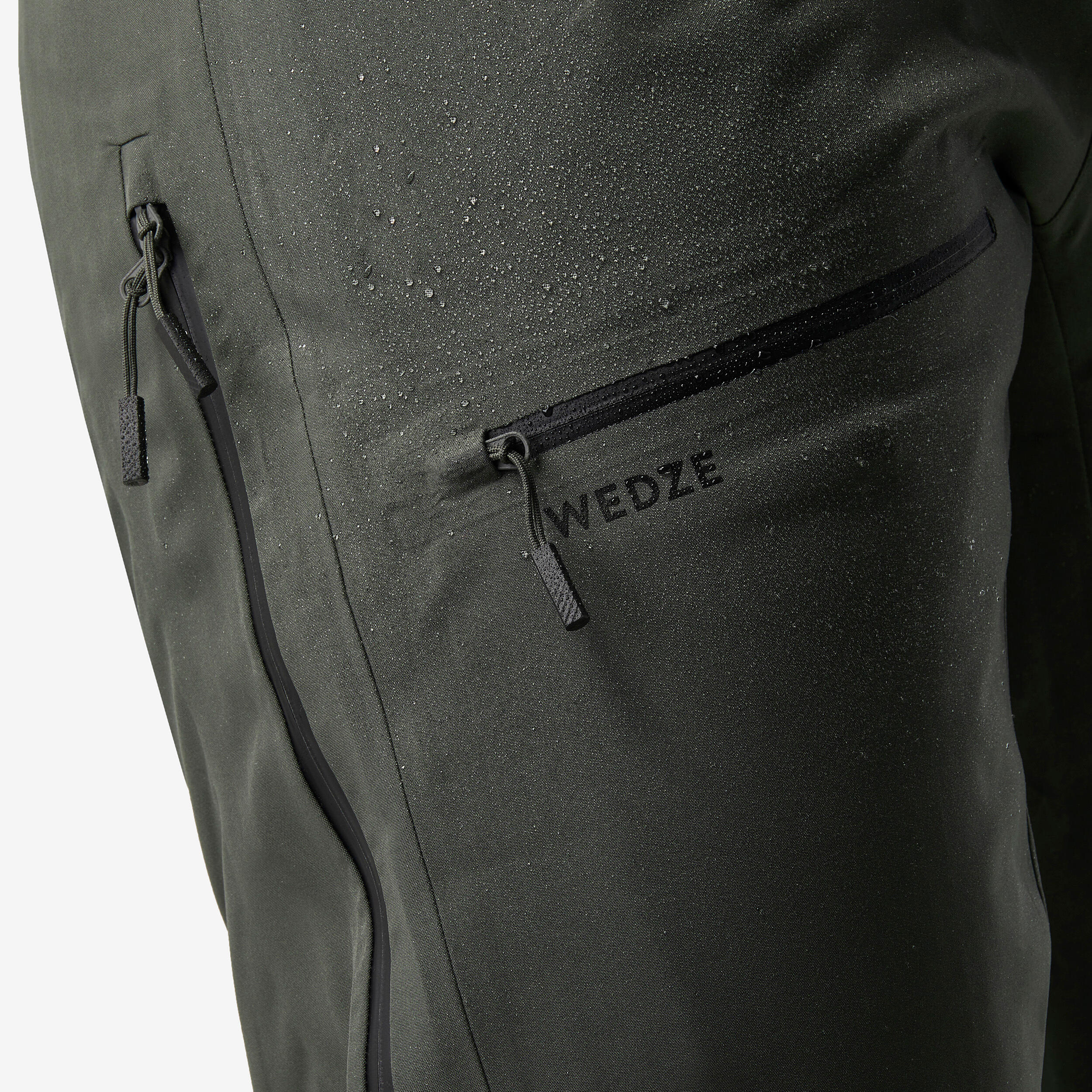 Pantalon de ski chaud et impermable homme  FR 500 - Vert gris urbain ...