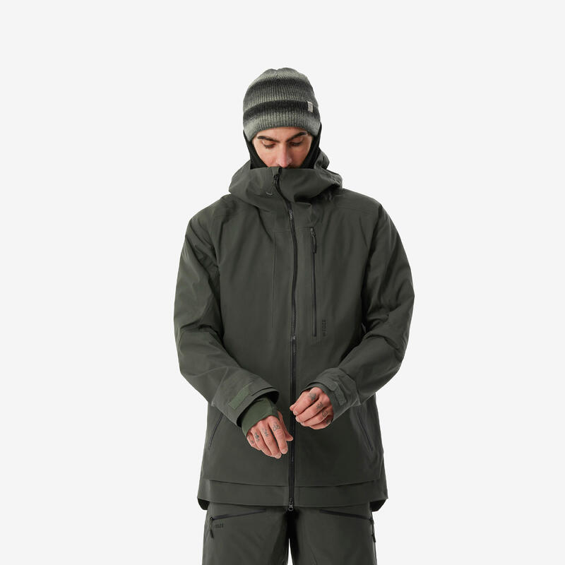 Veste de ski chaude et respirante homme, FR 500 vert foncé