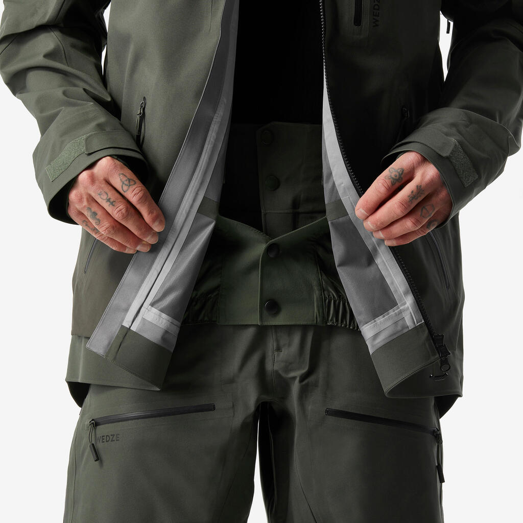 Men’s warm and breathable ski jacket, FR500 - Dark Green