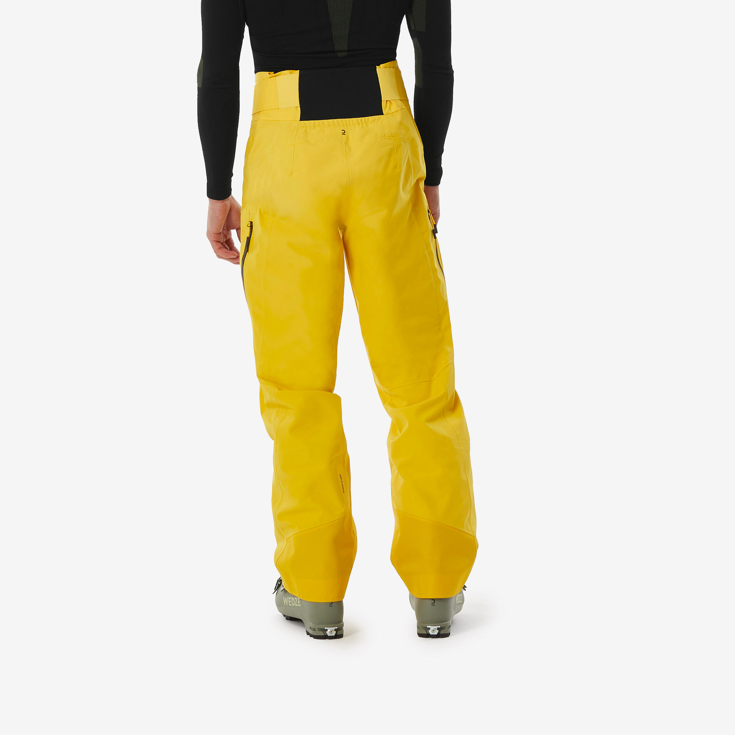 Men s Warm and Waterproof Ski Trousers FR500 Yellow