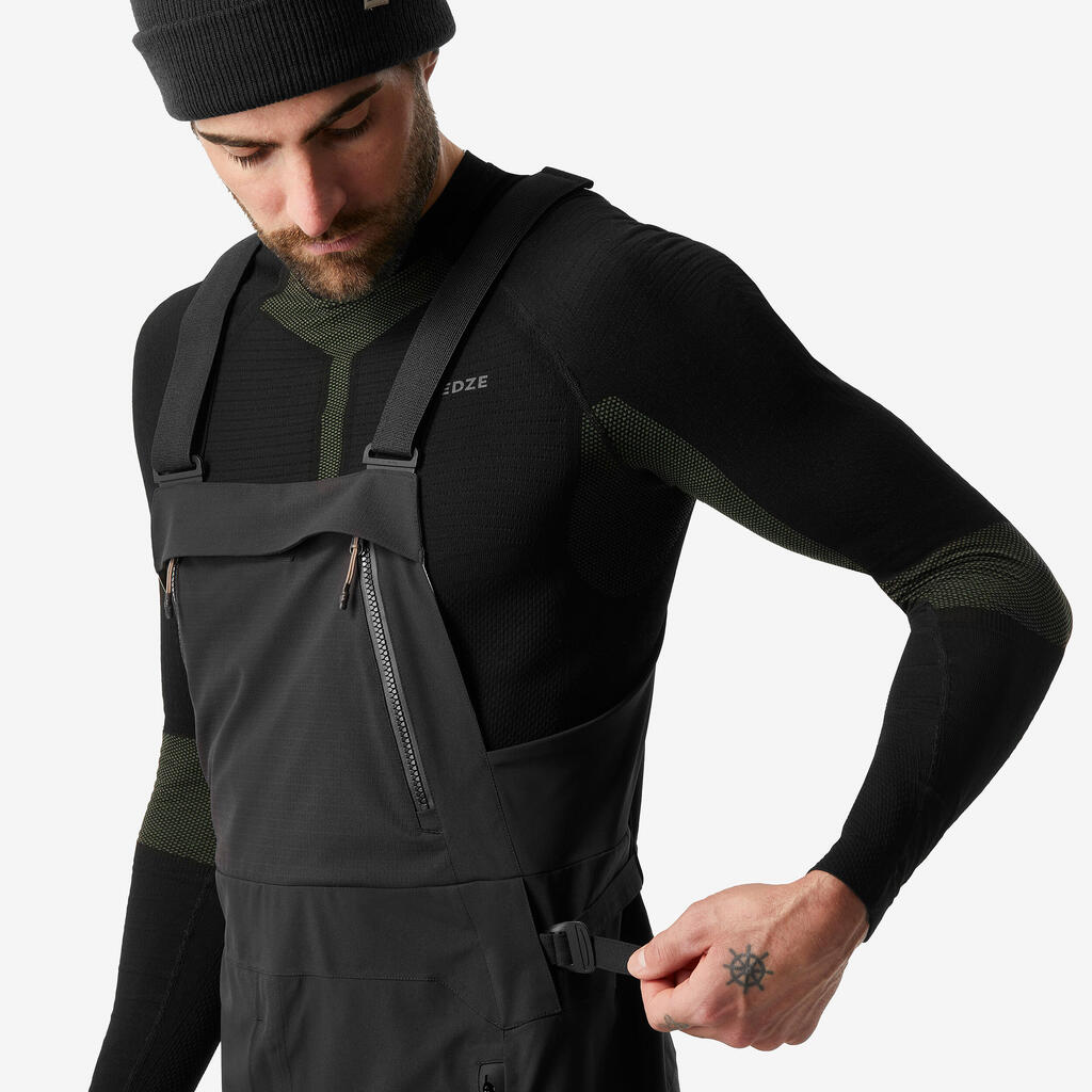 Crne muške vodootporne pantalone za snoubording 900