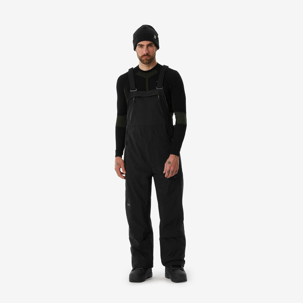 Crne muške vodootporne pantalone za snoubording 900
