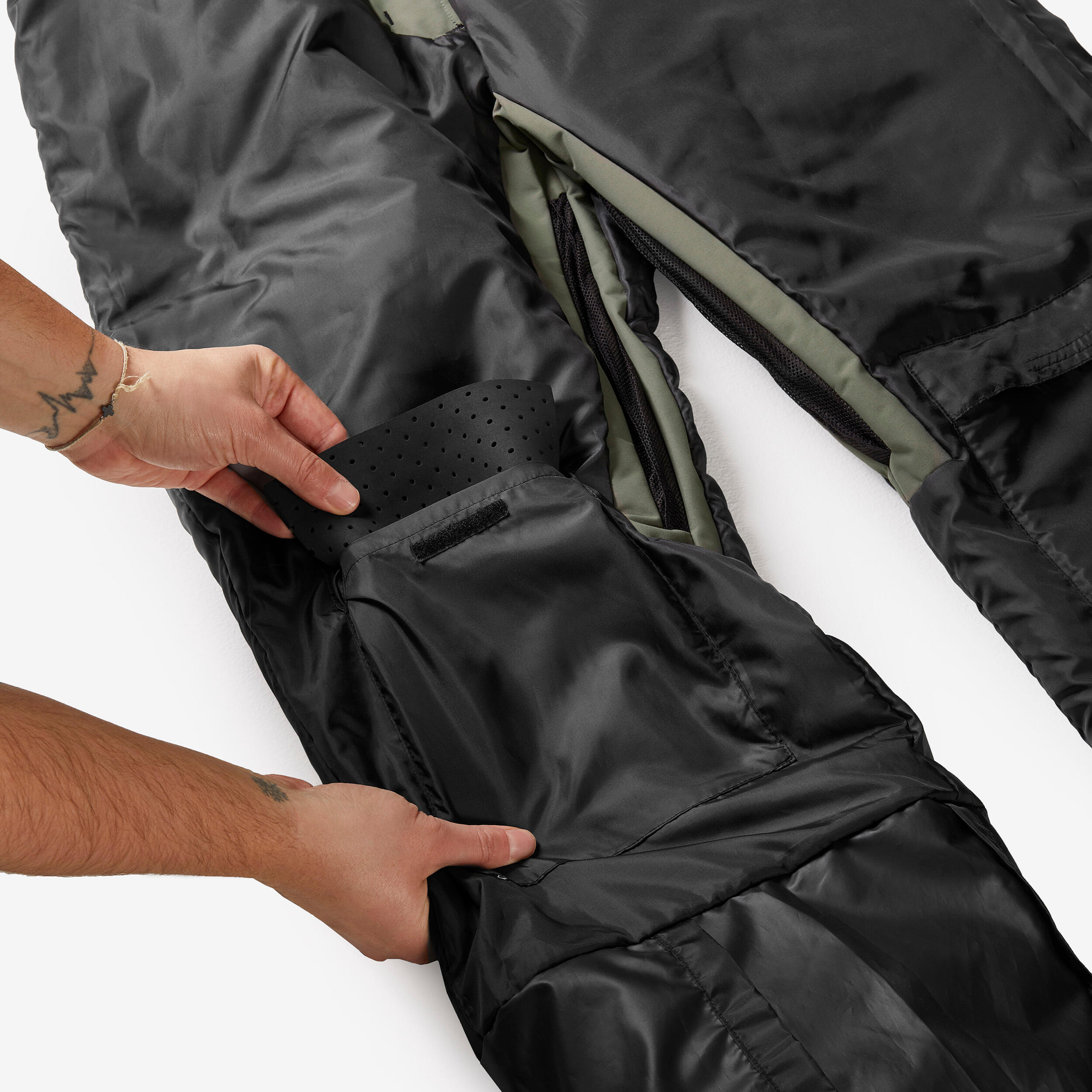 Snowboardbroek 500 heren warm waterdicht kaki 3/14