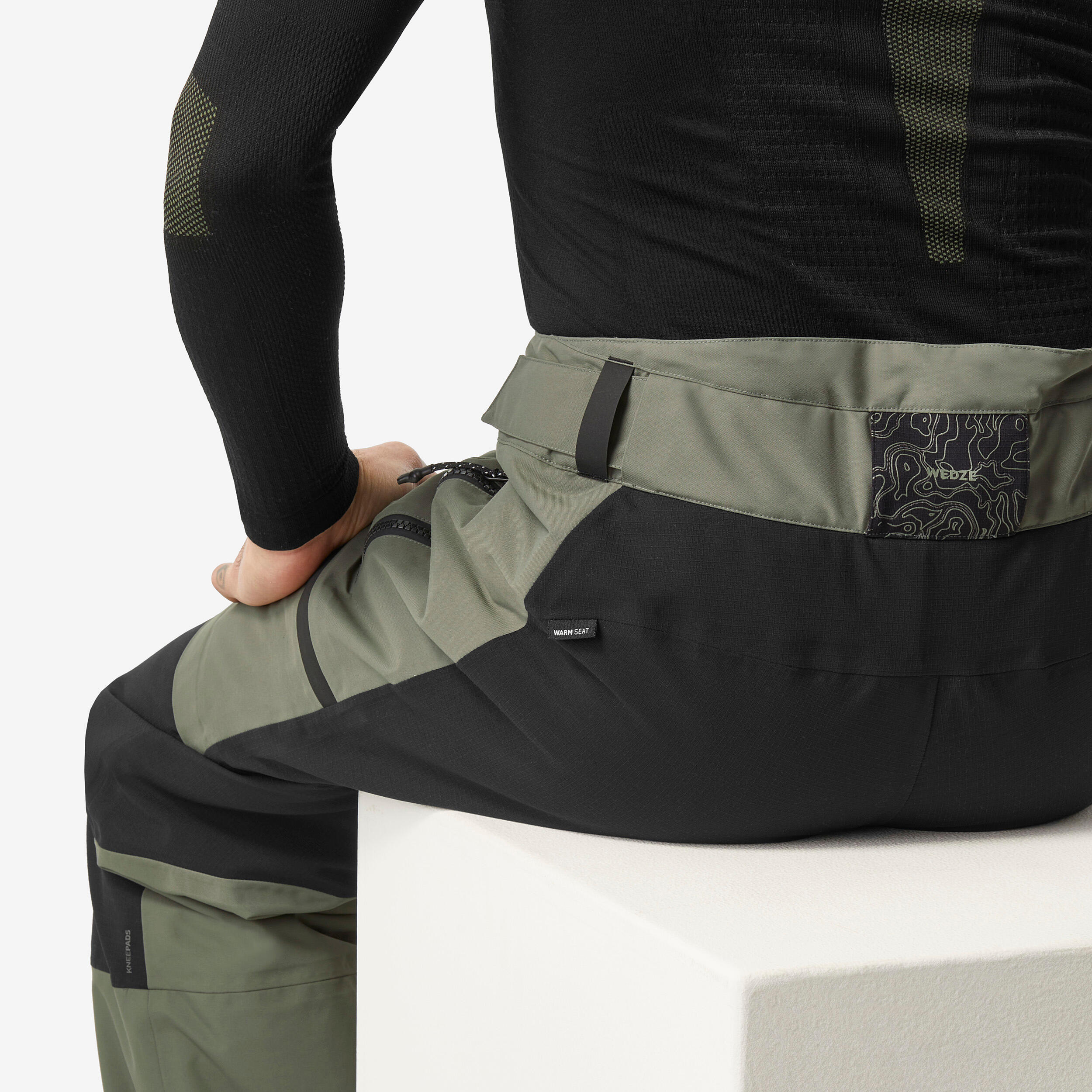 Snowboardbroek 500 heren warm waterdicht kaki 4/14