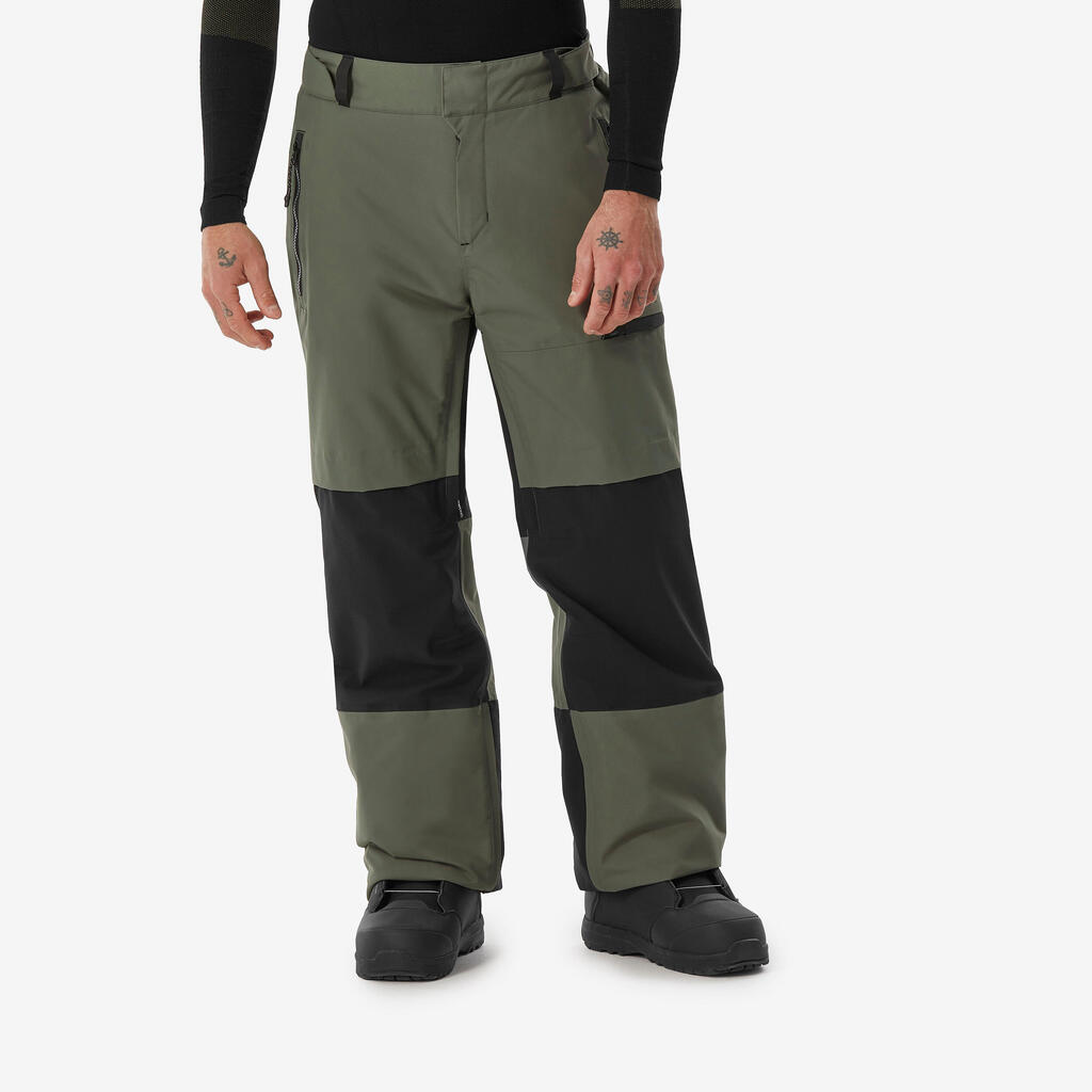 Men’s Warm, Waterproof Snowboard Trousers SNB 500 - Khaki