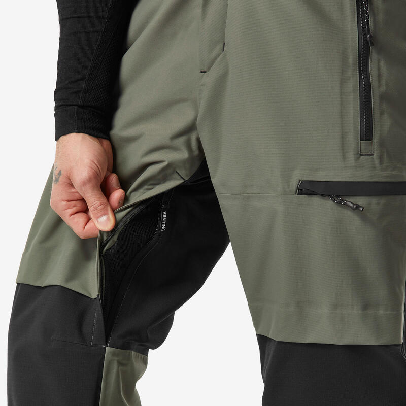 Pantalon de snowboard chaud et imperméable homme, SNB 500 kaki