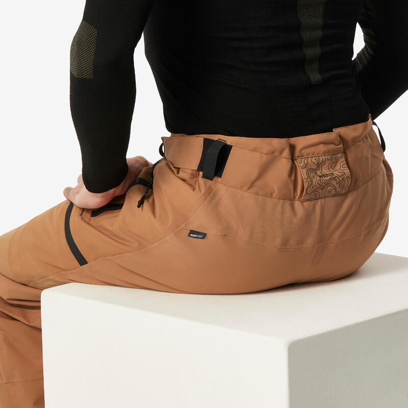 Warme en waterdichte snowboardbroek voor heren SNB 500 camel