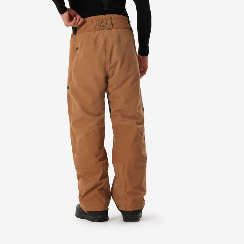 Warme en waterdichte snowboardbroek voor heren SNB 500 camel