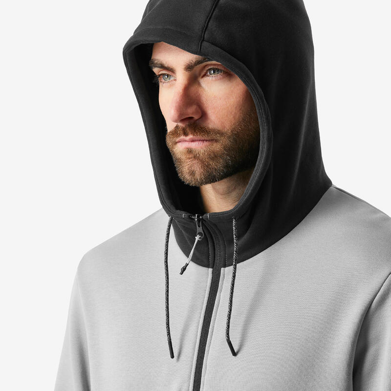 Sweat de snowboard à capuche 1/2 zip chaud et confort homme, 100 gris