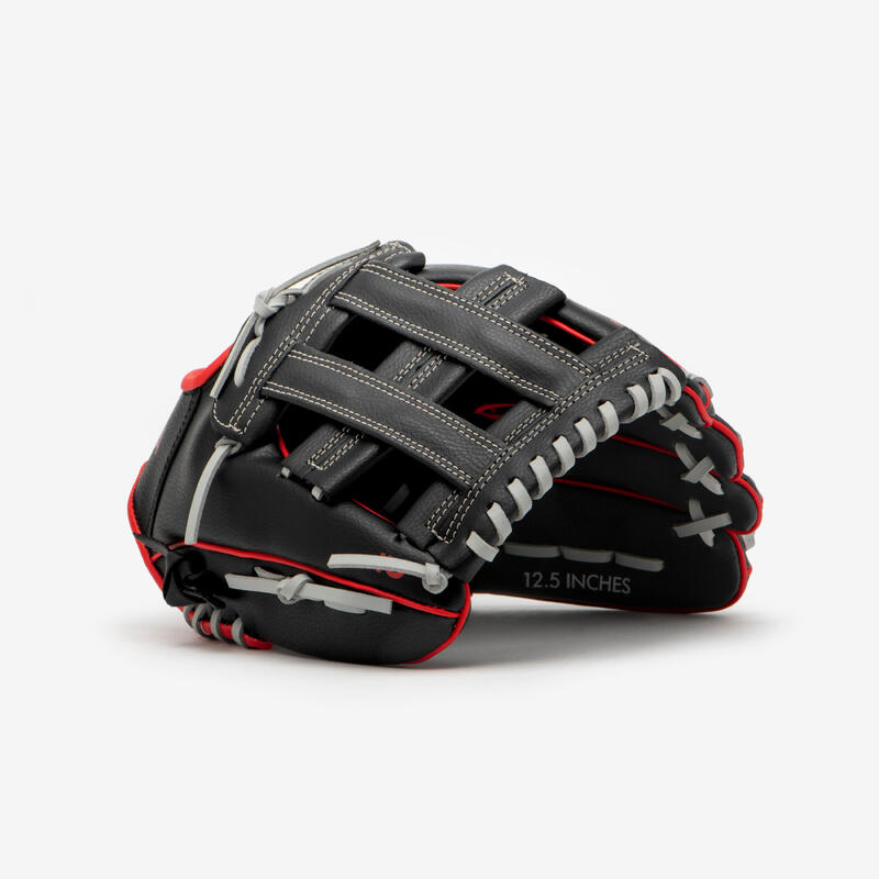 Mănușă de baseball pentru lansator dreptaci BA100 - Negru-Roșu Adulți