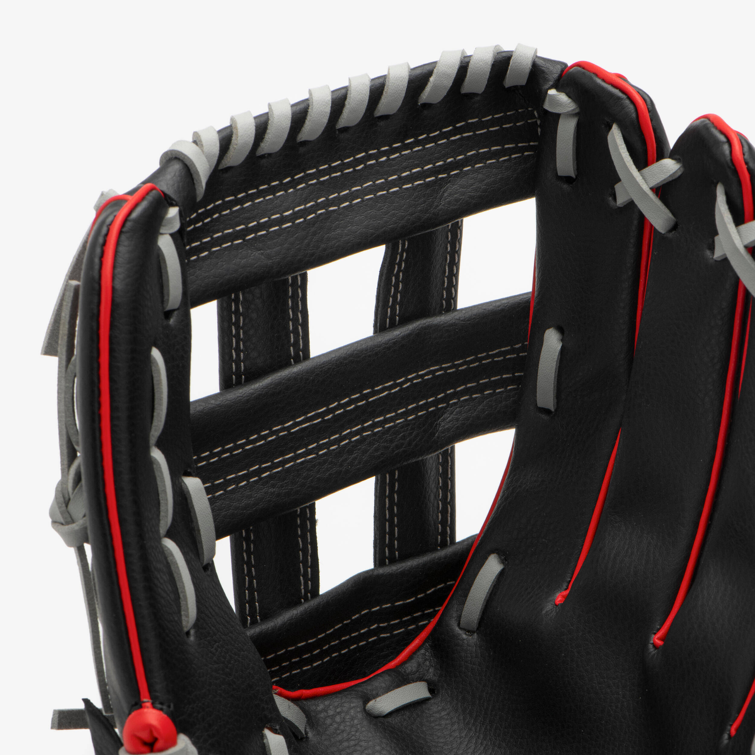 Baseball Glove Right-Hand Throw Adult - BA100 Black Red -  5