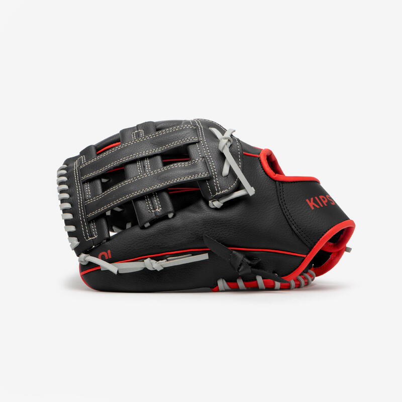 Damen/Herren Baseball Handschuh - BA100 LHT schwarz/rot 