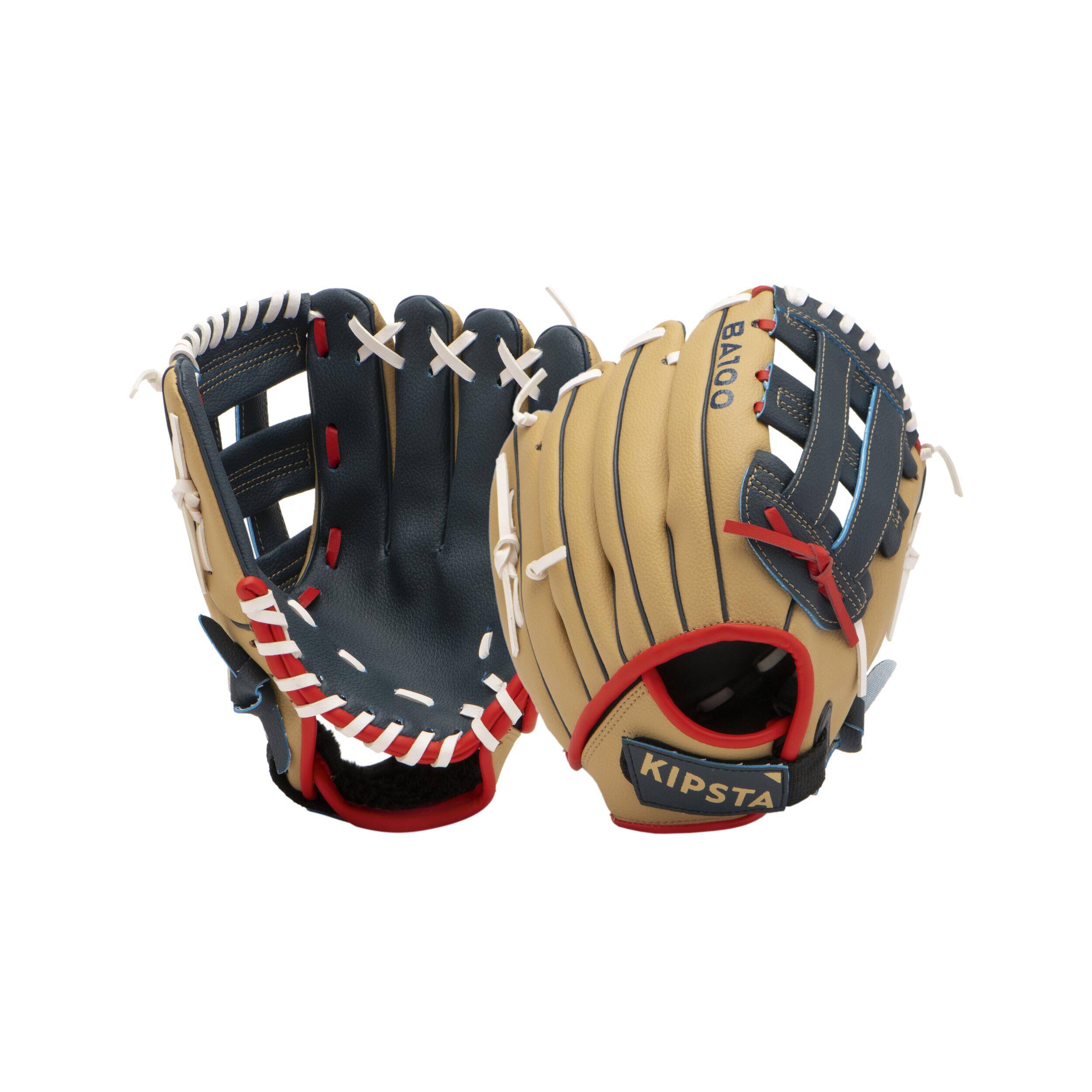 Baseball Glove Right-Hand Throw Kids - BA100 Blue Beige -  4