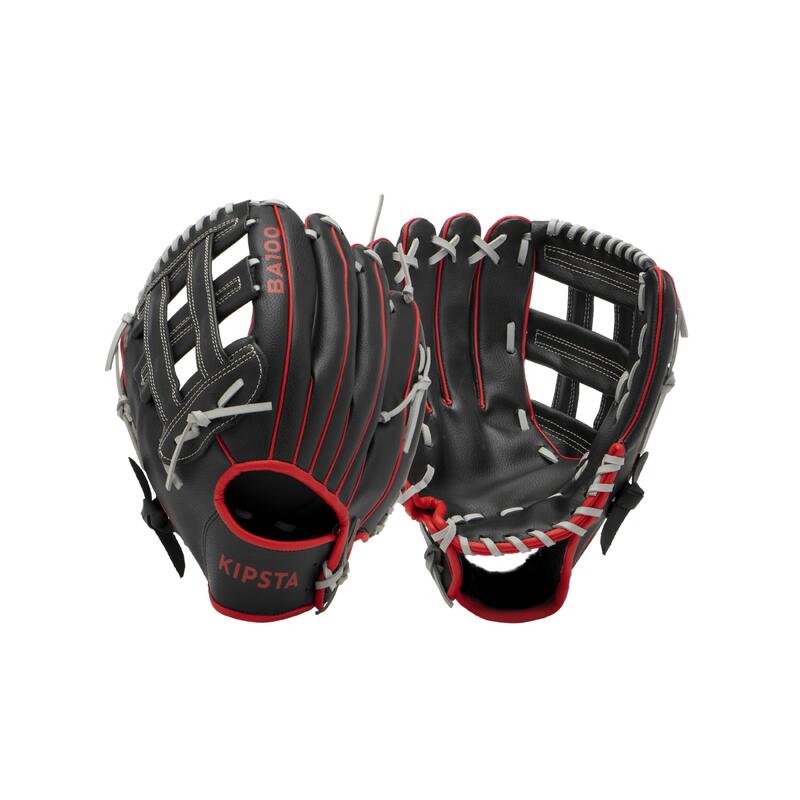 Damen/Herren Baseball Handschuh - BA100 LHT schwarz/rot 