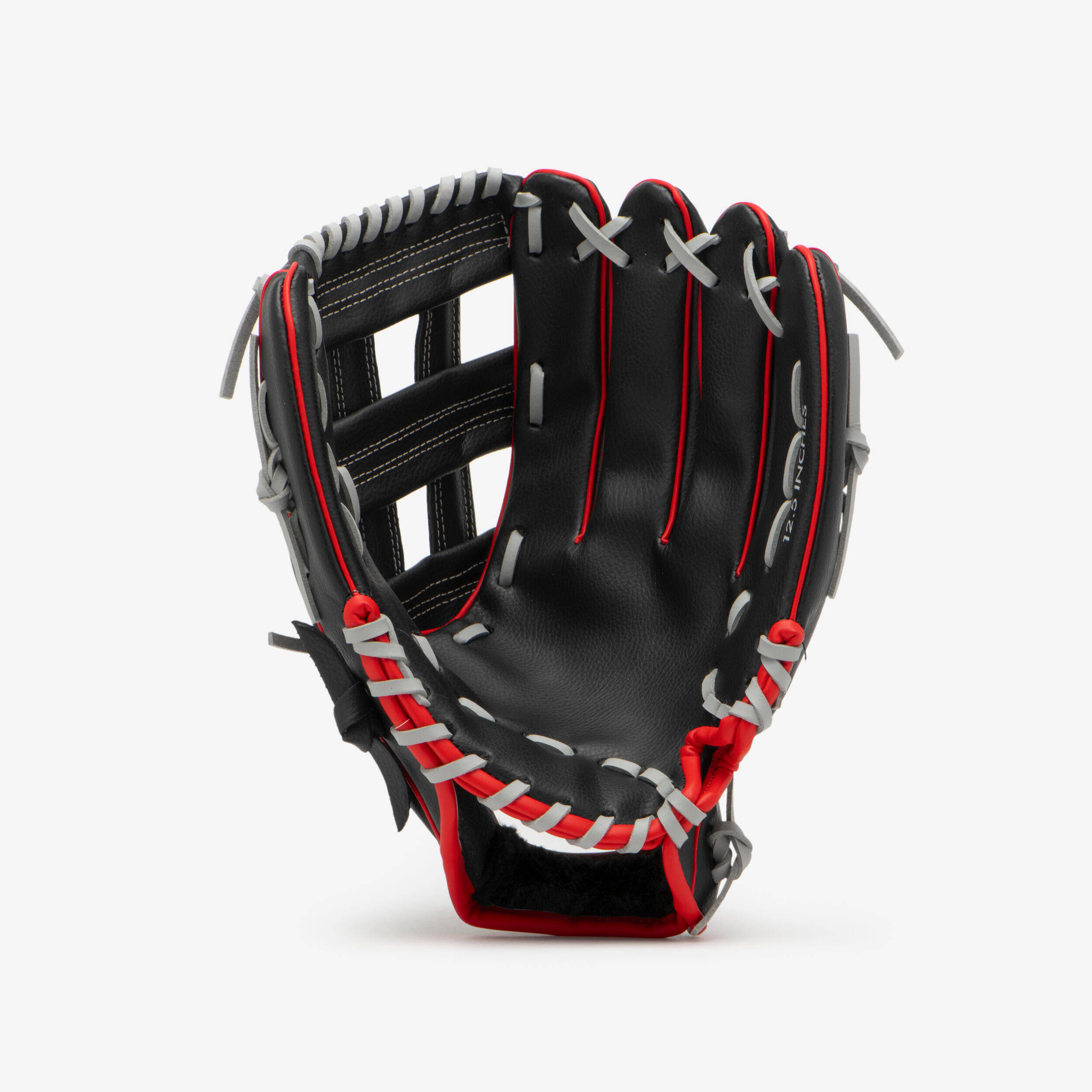 Baseball Glove Right-Hand Throw Adult - BA100 Black Red -  3