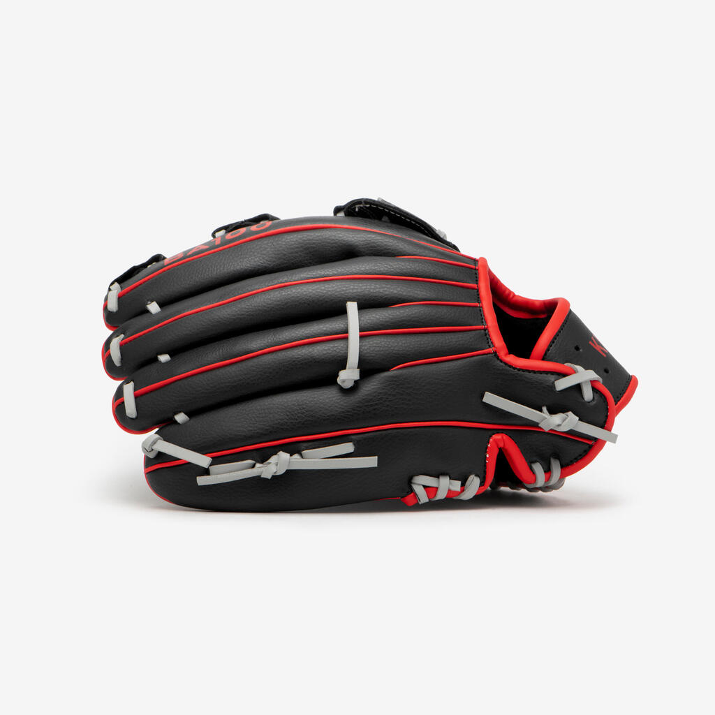 Damen/Herren Baseball Handschuh Rechtswerfer - BA100 schwarz/rot 