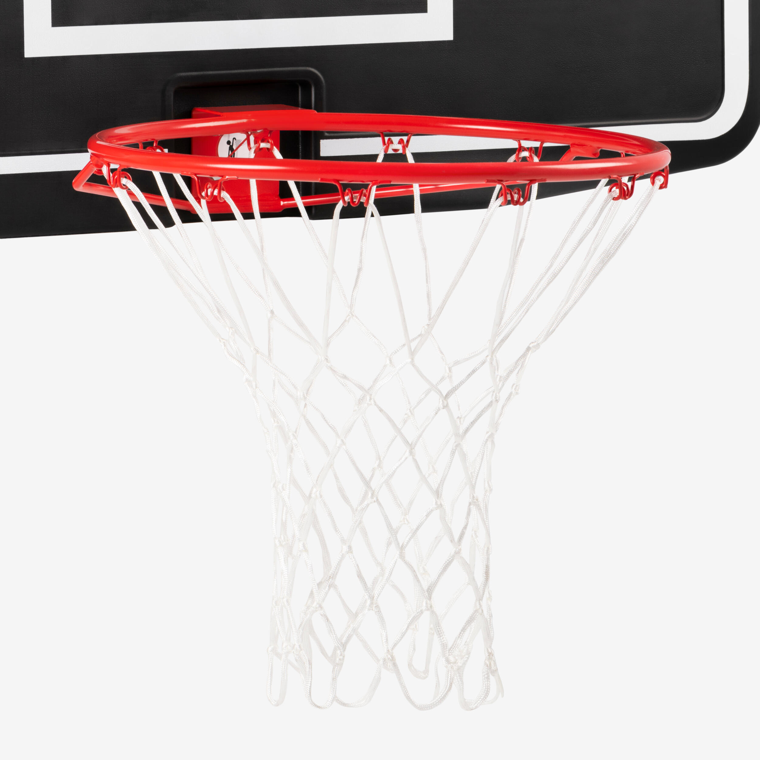 Kids'/Adult Wall-Mounted Basketball Hoop SB100 - Black/Red. 3/4