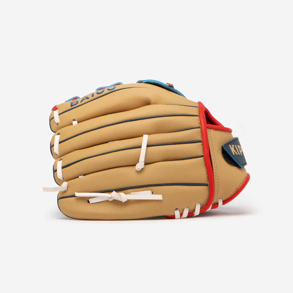 Baseball glove right-hand throw kids - ba100 blue beige