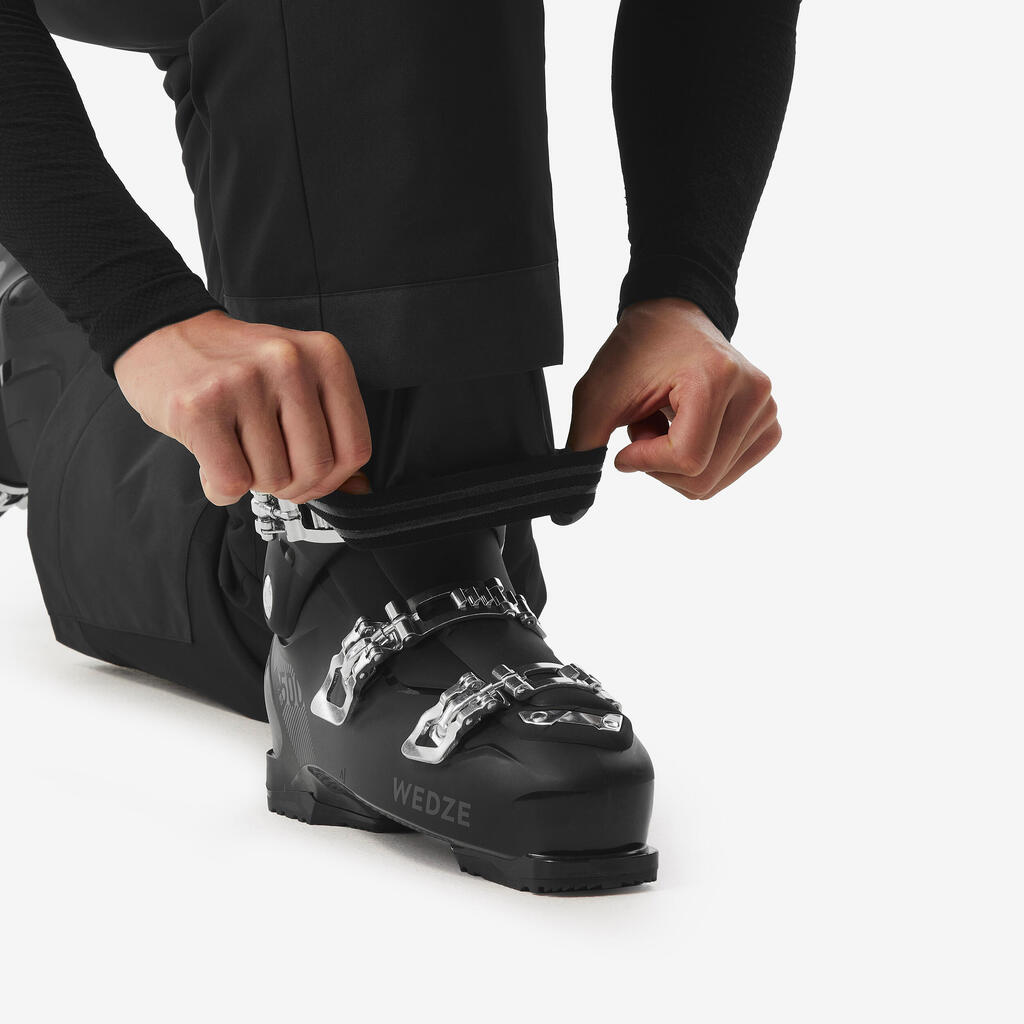 Crne muške pantalone za skijanje 100