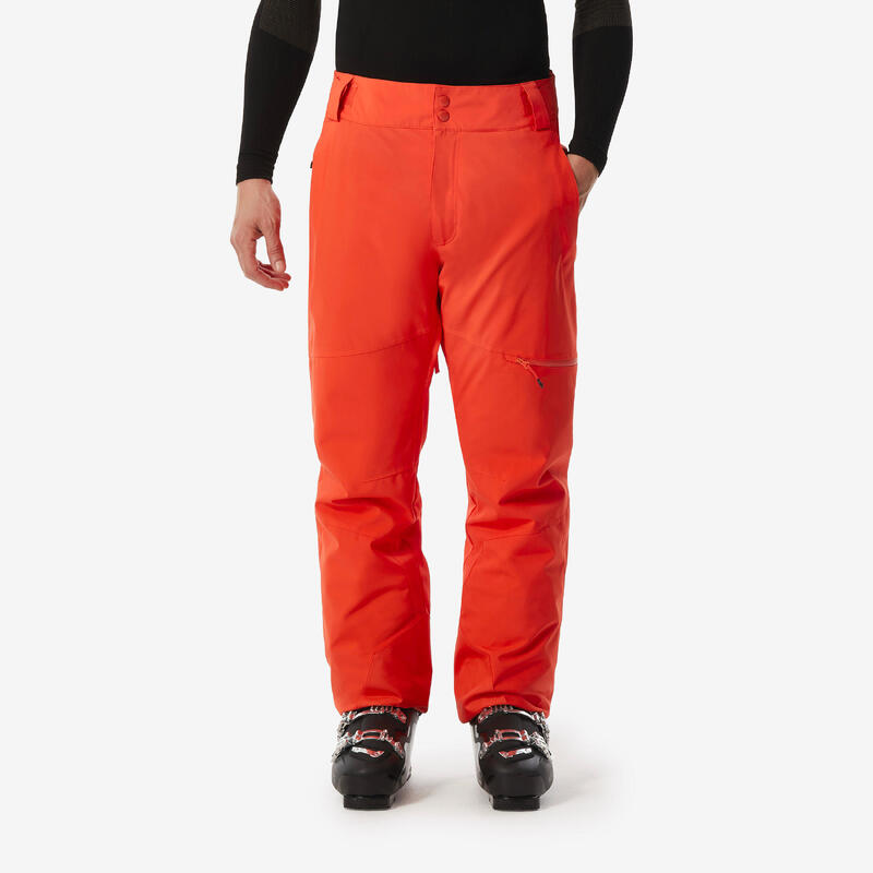 Pantalon de ski chaud et ajustable homme, 500 orange