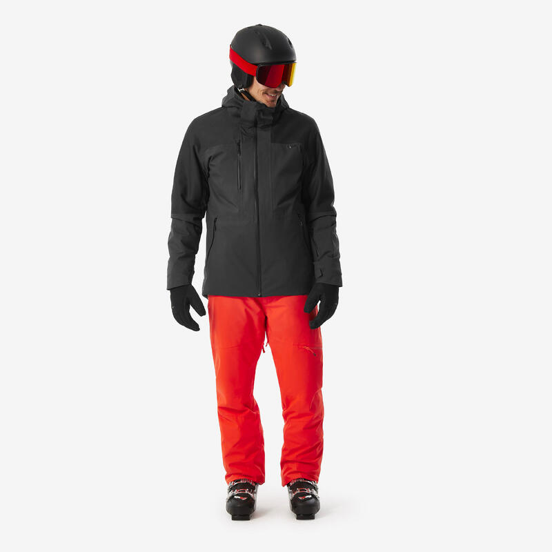 Pantalon de ski chaud et ajustable homme, 500 orange