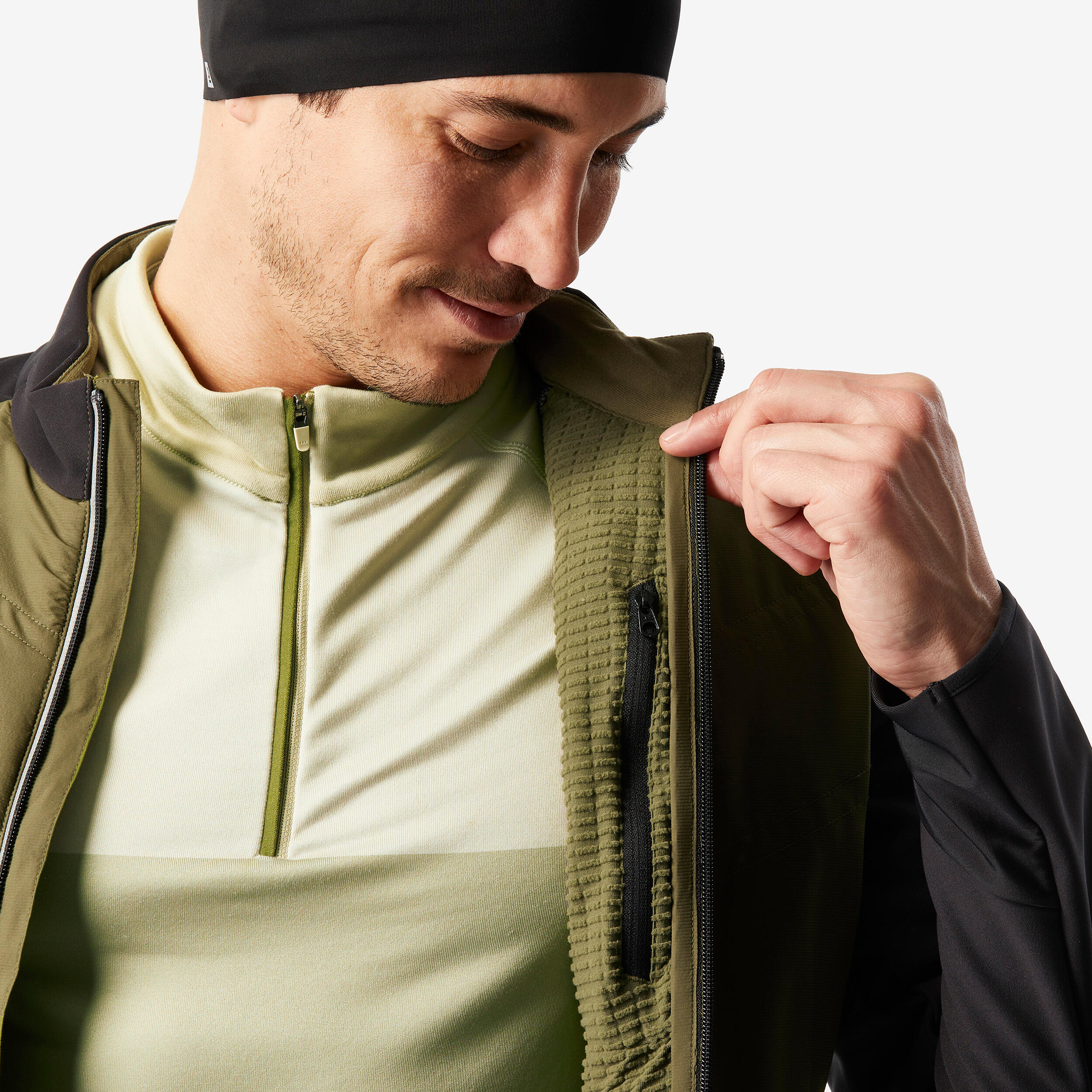 Jaqueta d'esquí de fons home JACKET 500 caqui  7/13