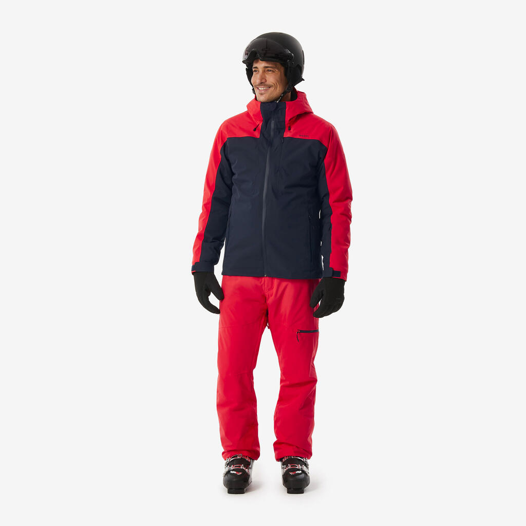 Crvene muške pantalone za skijanje 500