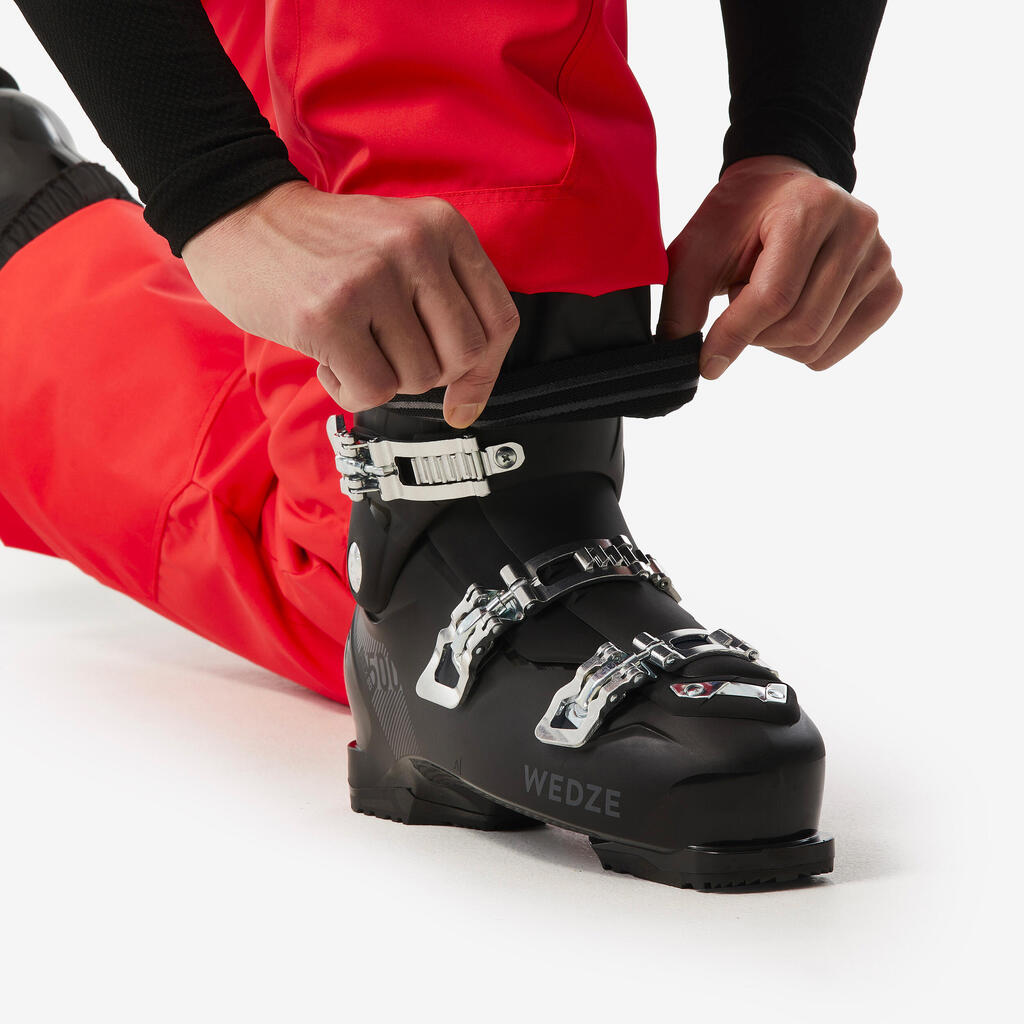 Crvene muške pantalone za skijanje 500