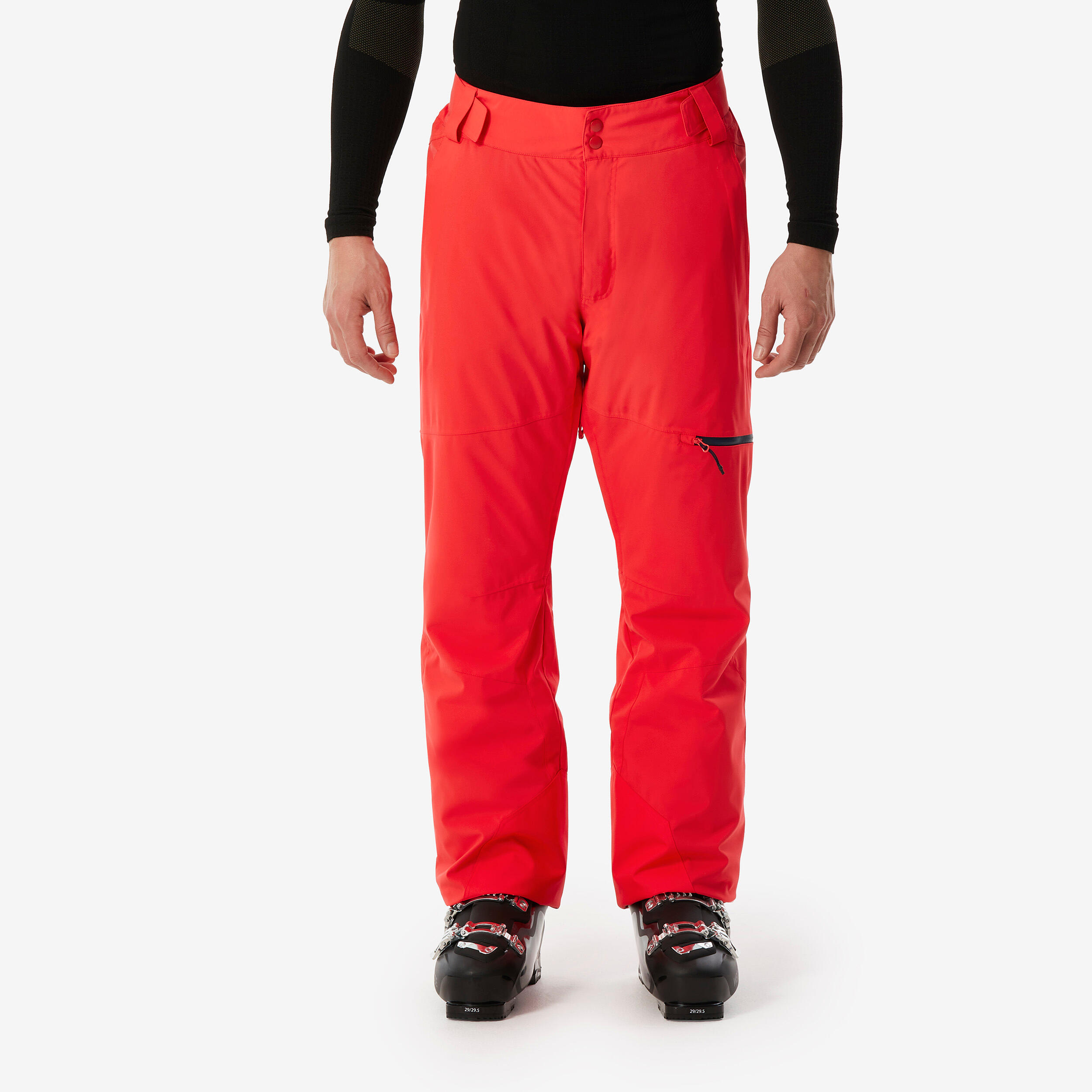 Men's warm, adjustable ski pants, 500 red