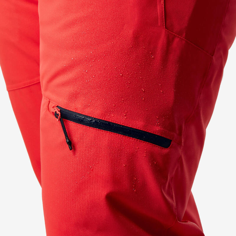 Pantalon de ski chaud et ajustable homme, 500 rouge