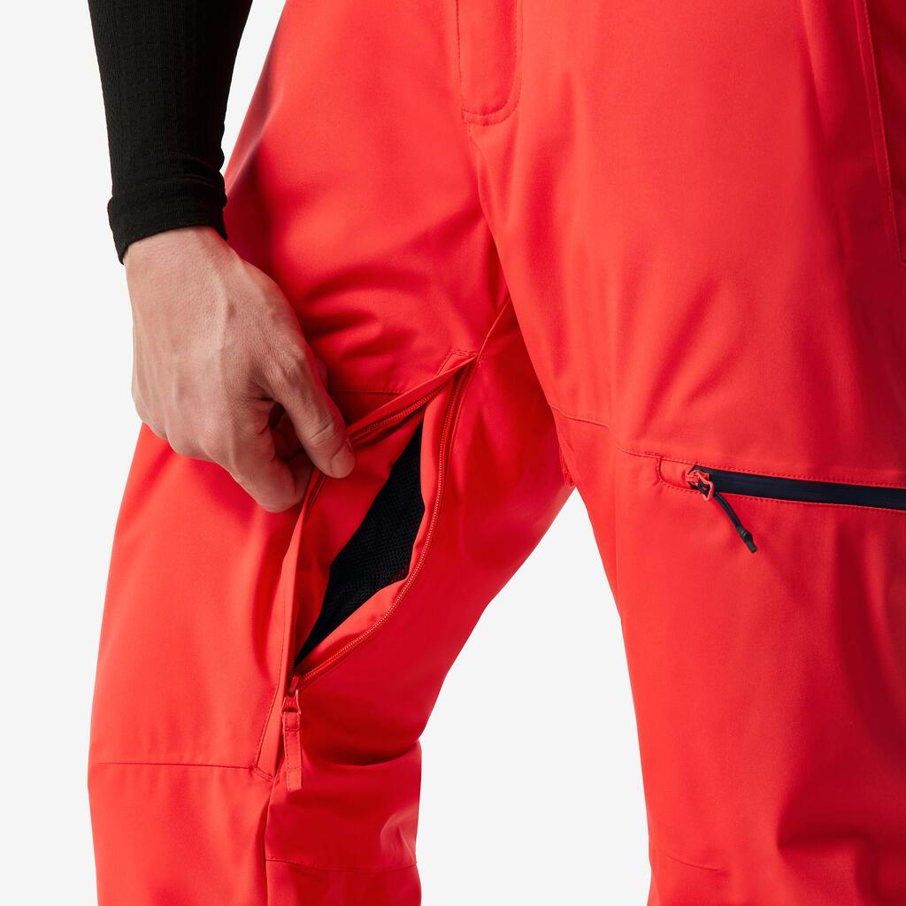 Skihose Herren warm und verstellbar - 500 rot